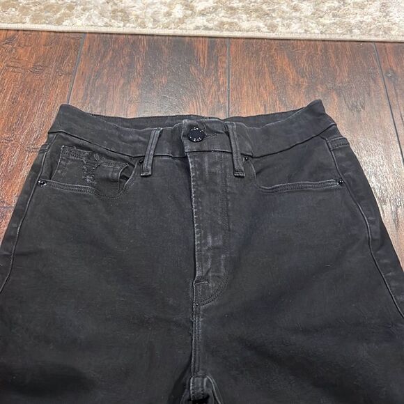 Good American good waist cropped black Jeans size 4 / 27 raw hem - Picture 2 of 11